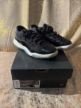 Jordan Kids Black Low-Top Sneakers with White Soles